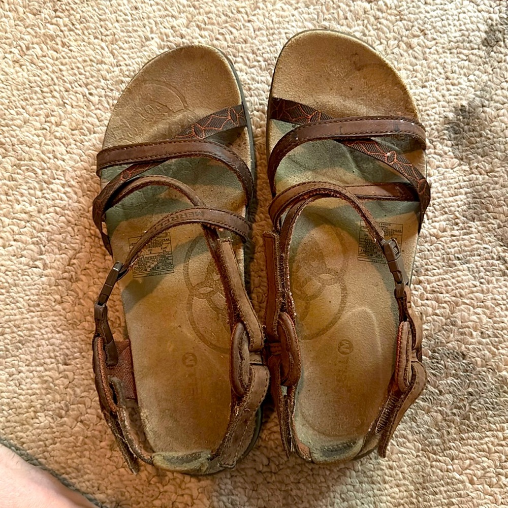 Merrell San Remo Brown Leather Strappy Sandals Womens 7 / 38 (4s5)